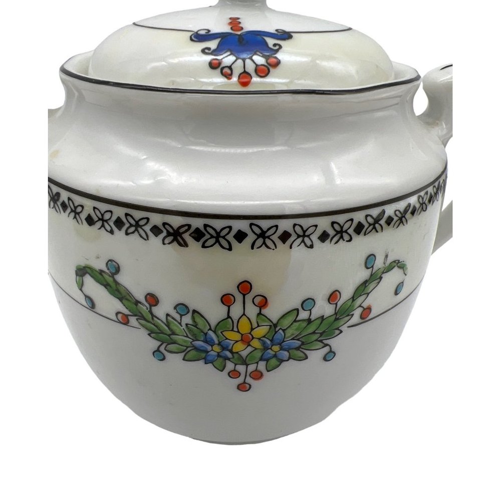 Hand Painted Trico Nagoya Japan China Sugar Bowl & Creamer Floral Pattern - Picture 5 of 8